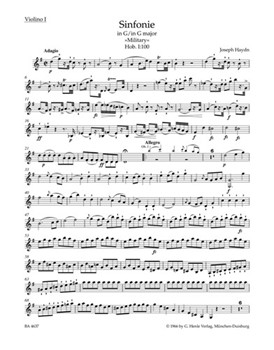 Symphony G major Hob. I:100 "Military" by Haydn Joseph - Salomon Johann Peter - for