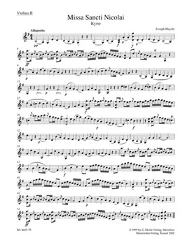 Missa Sancti Nicolai - 2nd Violin by Haydn Joseph for VLN2 Part