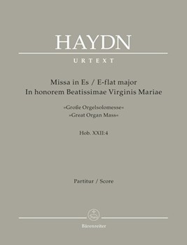 Missa in honorem Beatissimae Virginis Mariae E-flat major Hob. XXII:4 "Great Organ Mass" by Haydn Joseph for SSolo/ASol