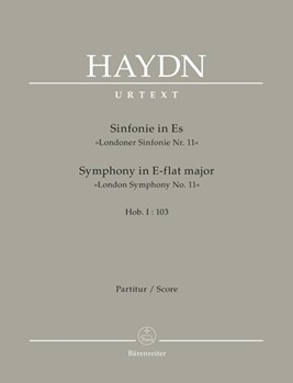 London Symphony Nr. 11 E-flat major Hob.I:103 "The Drumroll" by Haydn Joseph for 2Fl/2Ob/2c