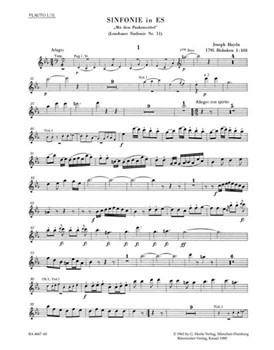 Londoner Sinfonie Nr. 11 Es-Dur Hob. I:103 "Mit dem Paukenwirbel" by Haydn Joseph for
