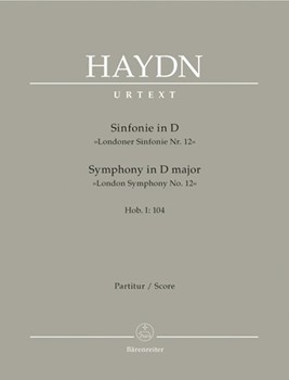 Symphony D major Hob.I :104 "London Symphony No. 12" by Haydn Joseph for 2Fl/2Ob/2c