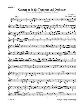 Concerto for Trumpet and Orchestra E-flat major Hob.VIIe:1 by Haydn Joseph for