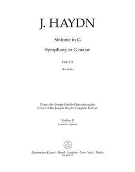 Symphony Nr. 8 G major Hob.I:8 "Le Soir" -Concerto and ripieno part- by Haydn Joseph for