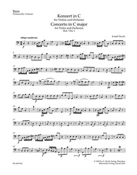 Concerto for Violin and Orchestra C major Hob. VIIa:1 by Haydn Joseph for