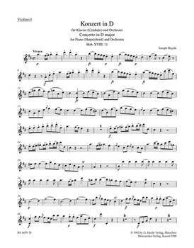 Klavierkonzert D-Dur Hob. XVIII:11 by Haydn Joseph for