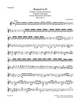 Klavierkonzert D-Dur Hob. XVIII:11 by Haydn Joseph for