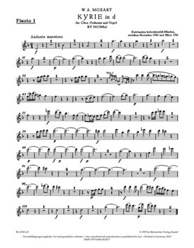 Kyrie D minor K. 341 (368a) by Mozart Wolfgang Amadeus for