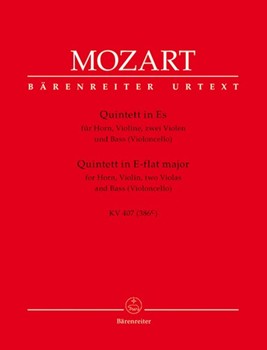 Quintet In E-flat Major Kv407(386c) by Mozart Wolfgang Amadeus - K407 - for F Horn w/s