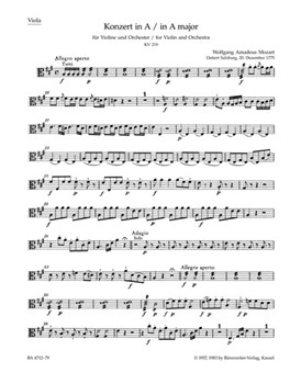 Concerto for Violin and Orchestra Nr. 5 A major K. 219 by Mozart Wolfgang Amadeus for