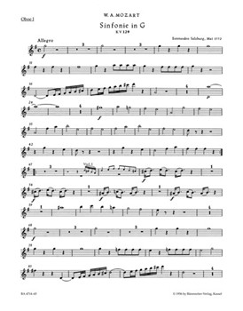 Symphony Nr. 17 G major K. 129 by Mozart Wolfgang Amadeus for