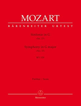 Symphony Nr. 17 G major K. 129 by Mozart Wolfgang Amadeus for 2Ob/2Hn/St