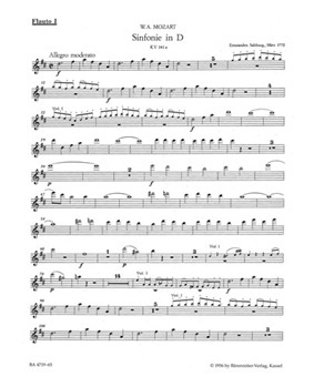 Symphony D major K. 141a(161) -"Overture to K. 126 ""Il sogno di Scipione"""- by Mozart Wolfgang Amadeus for