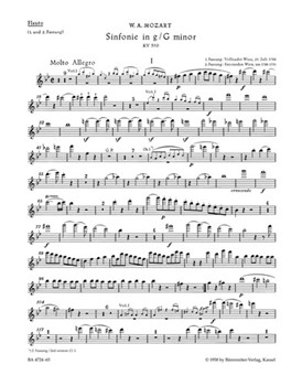 Symphony Nr. 40 G minor K. 550 (First version without clarinets and second version with clarinets) by Mozart Wolfgang Amadeus for