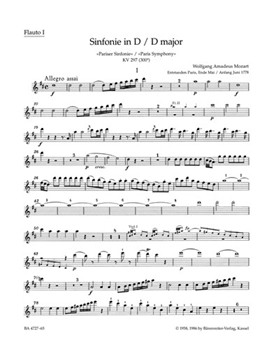 Symphony Nr. 31 D major K. 297 (300a) "Paris Symphony" by Mozart Wolfgang Amadeus for