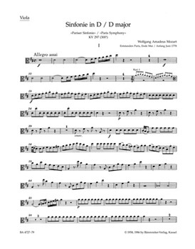 Symphony Nr. 31 D major K. 297 (300a) "Paris Symphony" by Mozart Wolfgang Amadeus for
