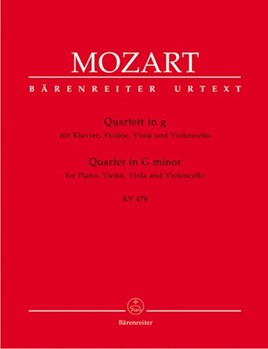 Piano Quartet In G Minor Kv 478 by Mozart Wolfgang Amadeus for Piano Quartet