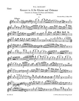 Concerto for Piano and Orchestra Nr. 23 A major K. 488 by Mozart Wolfgang Amadeus for