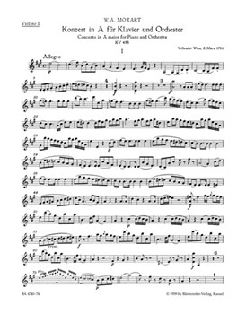 Concerto for Piano and Orchestra Nr. 23 A major K. 488 by Mozart Wolfgang Amadeus for