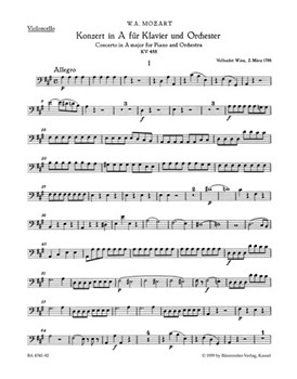 Concerto for Piano and Orchestra Nr. 23 A major K. 488 by Mozart Wolfgang Amadeus for