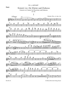 Concerto for Piano and Orchestra Nr. 24 C minor K. 491 by Mozart Wolfgang Amadeus for