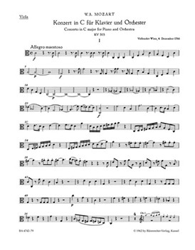 Concerto for Piano and Orchestra Nr. 25 C major K. 503 by Mozart Wolfgang Amadeus for