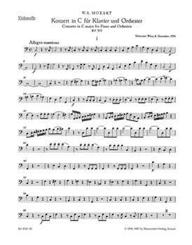 Concerto for Piano and Orchestra Nr. 25 C major K. 503 by Mozart Wolfgang Amadeus for