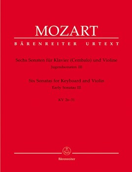 Six Sonatas for Violin and Piano K 26-31 -Early Sonatas III- (Sonatas for Violin) by Mozart Wolfgang Amadeus for V/Piano/ha