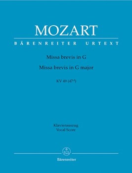 Missa Brevis In G Major by Mozart Wolfgang Amadeus - Kv49 - for SATB