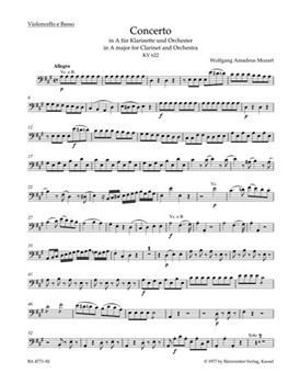Concerto for Clarinet and Orchestra A major K. 622 by Mozart Wolfgang Amadeus for