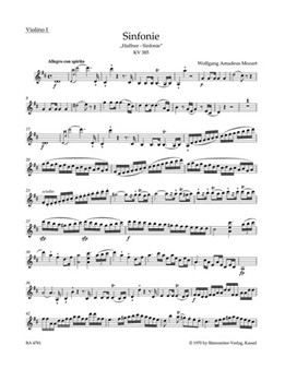 Symphony Nr. 35 D major K. 385 "Haffner Symphony" by Mozart Wolfgang Amadeus for