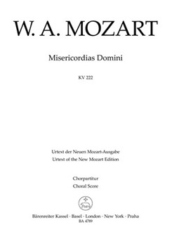 Misericordias Domini K. 222 (205a) by Mozart Wolfgang Amadeus for Mixed Choir