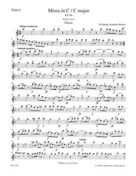 Missa C major K. 66 "Dominicus Mass" by Mozart Wolfgang Amadeus for