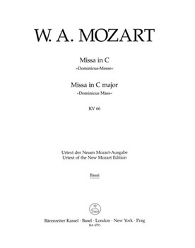 Missa C major K. 66 "Dominicus Mass" by Mozart Wolfgang Amadeus for