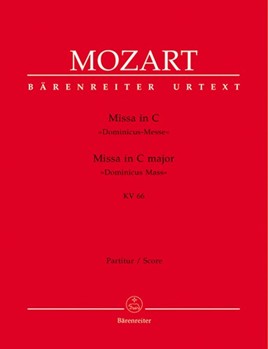 Missa C major K. 66 "Dominicus Mass" by Mozart Wolfgang Amadeus for SSolo/ASol