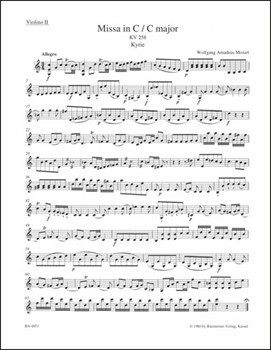 Missa C major K. 258 by Mozart Wolfgang Amadeus for