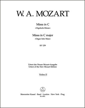 Missa C major K. 259 "Organ Solo Mass" by Mozart Wolfgang Amadeus for