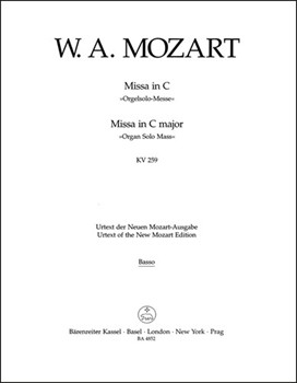 Missa C major K. 259 "Organ Solo Mass" by Mozart Wolfgang Amadeus for