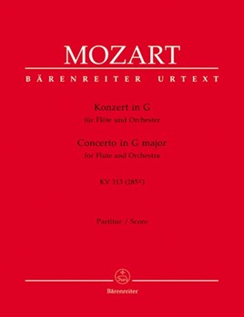 Concerto for Flute and Orchestra G major K 313 (285c) by Mozart Wolfgang Amadeus for Full Score and Piano