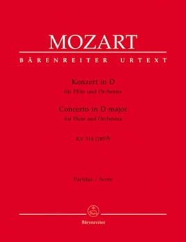Concerto for Flute and Orchestra D Major K 314 (285d) by Mozart Wolfgang Amadeus for Full Score and Piano Reduction