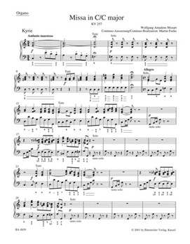 Missa C major K. 257 "Great Credo Mass" by Mozart Wolfgang Amadeus for