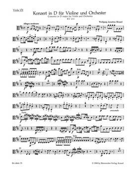 Concerto for Violin and Orchestra Nr. 2 D major K. 211 by Mozart Wolfgang Amadeus for