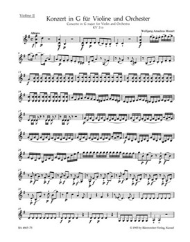 Concerto for Violin and Orchestra Nr. 3 G major K. 216 by Mozart Wolfgang Amadeus for