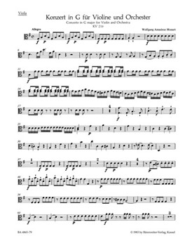 Concerto for Violin and Orchestra Nr. 3 G major K. 216 by Mozart Wolfgang Amadeus for