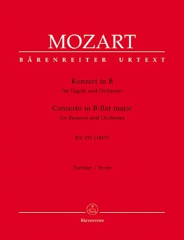 Concerto for Bassoon and Orchestra B-flat major K 191(186e) by Mozart Wolfgang Amadeus for Full Score