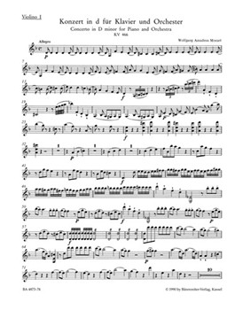 Concerto for Piano and Orchestra Nr. 20 D minor K. 466 by Mozart Wolfgang Amadeus for