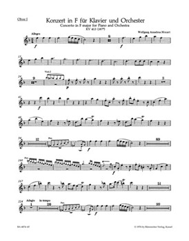 Concerto for Piano and Orchestra Nr. 11 A major K. 413(387a) by Mozart Wolfgang Amadeus for