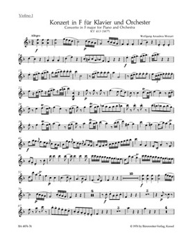 Concerto for Piano and Orchestra Nr. 11 A major K. 413(387a) by Mozart Wolfgang Amadeus for