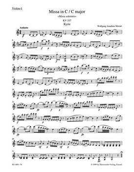 Missa C major K. 337 "Missa solemnis" by Mozart Wolfgang Amadeus for
