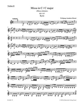 Missa C major K. 337 "Missa solemnis" by Mozart Wolfgang Amadeus for
